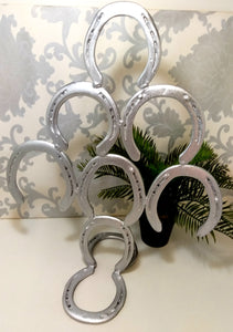 Small Re- And Up-Cycled Handmade Horseshoe Christmas Tree