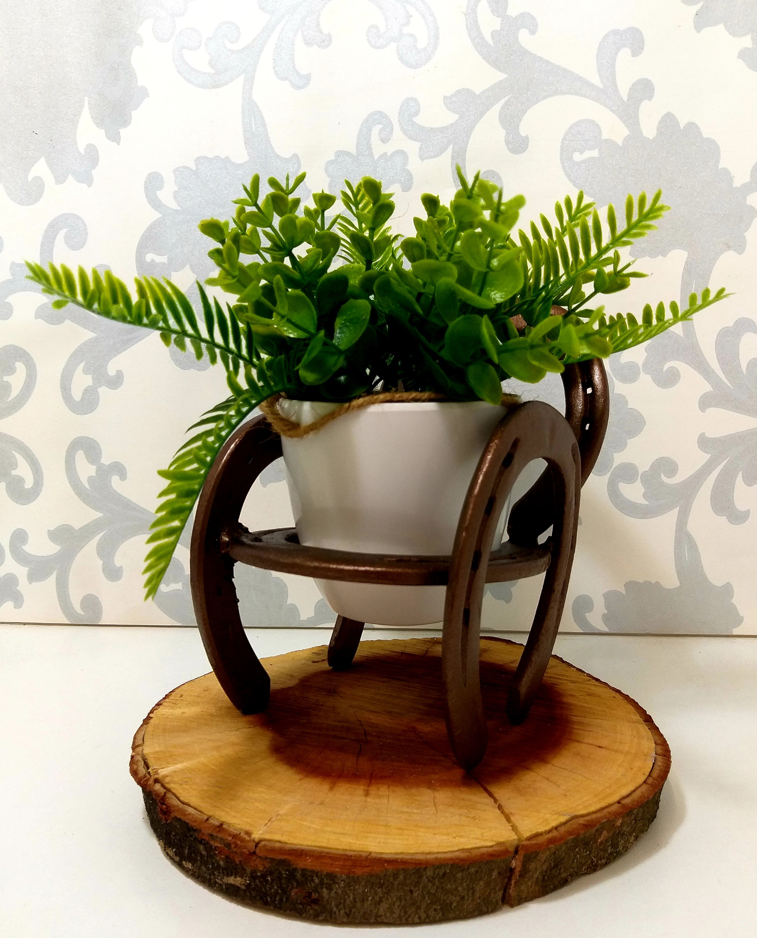 Small Pot Plant Stand In The Shape Of A Chair - Handmade