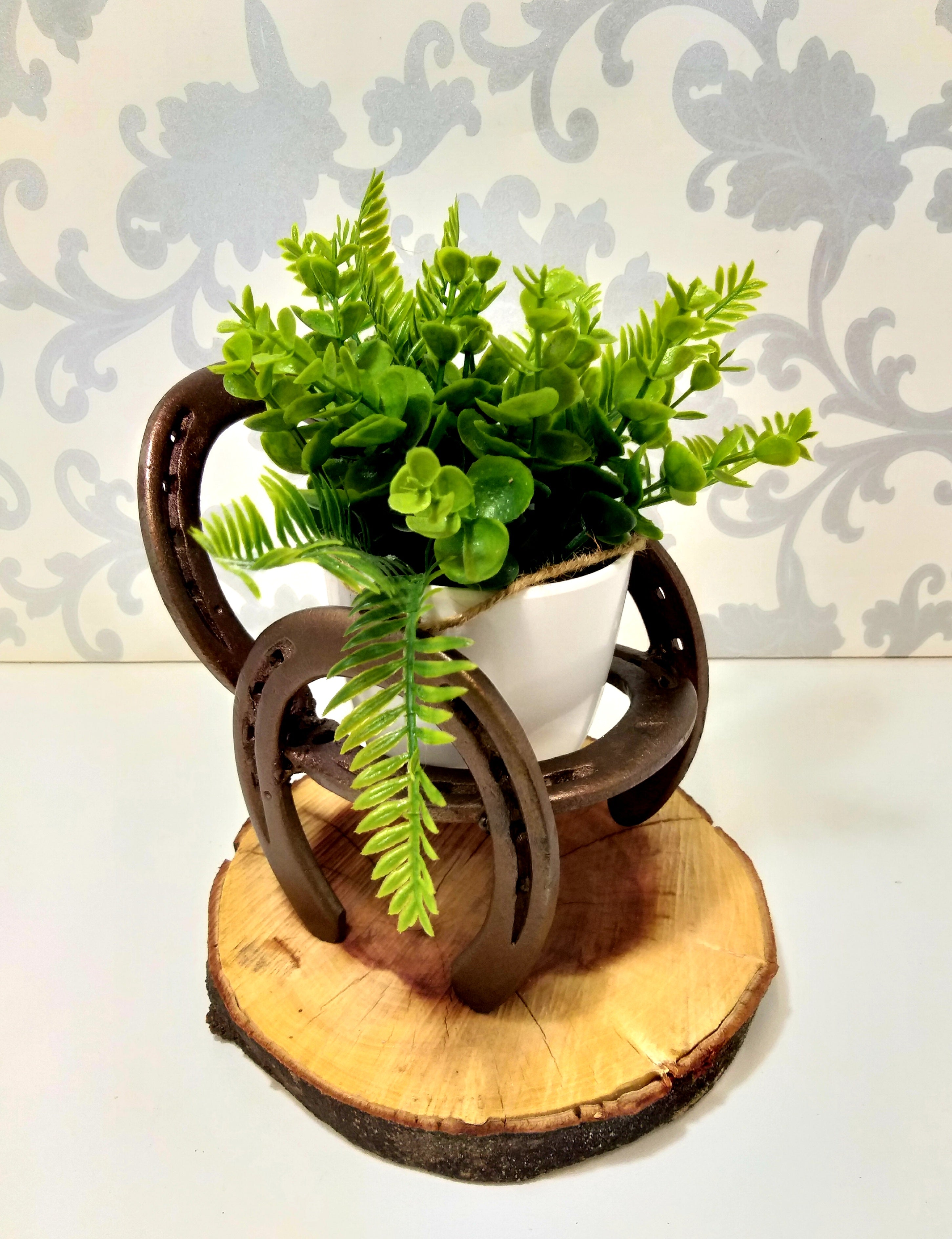 Small Pot Plant Stand In The Shape Of A Chair - Handmade