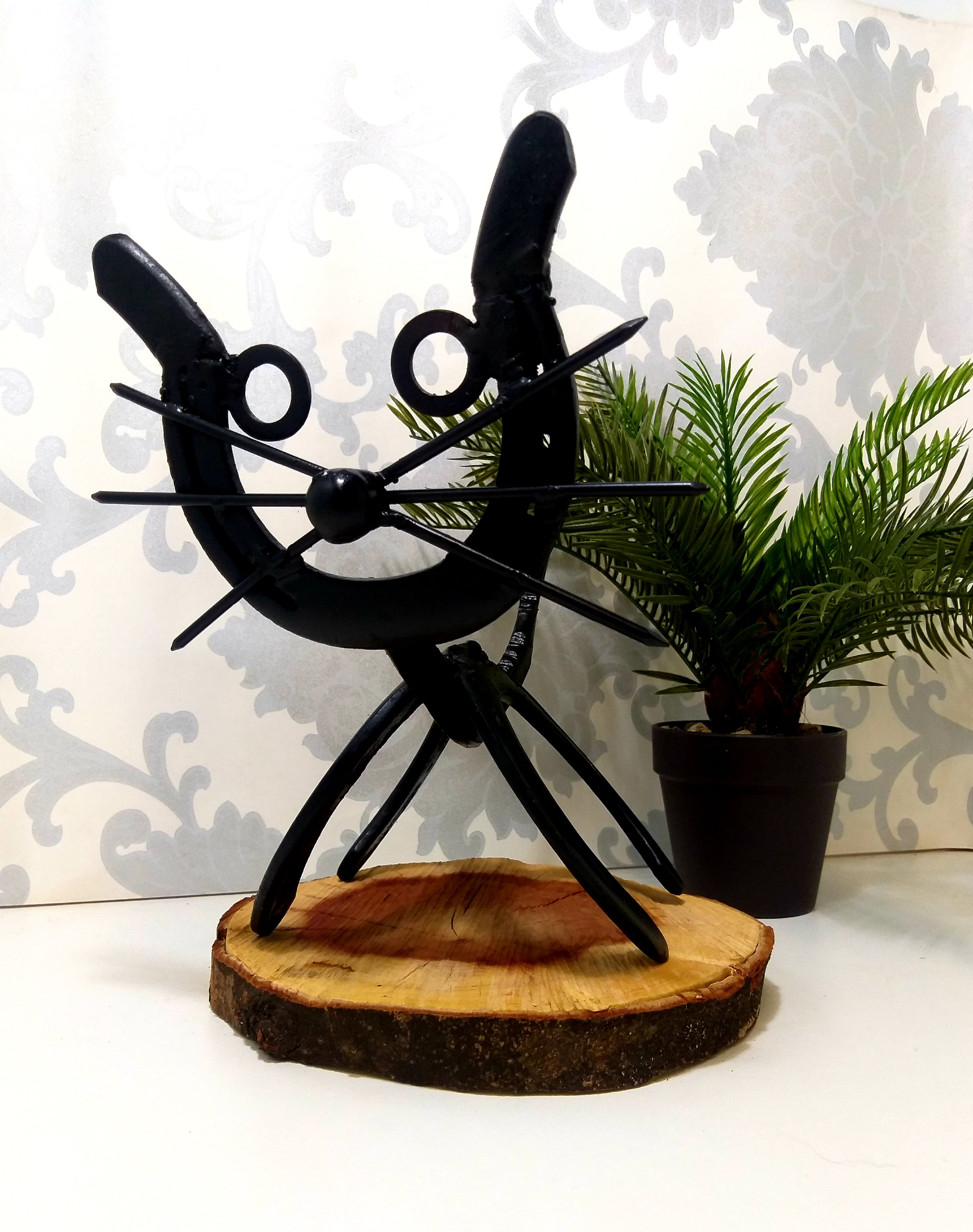 Quirky Handmade Fat-Head Cat Ornament