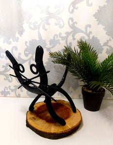 Quirky Handmade Fat-Head Cat Ornament