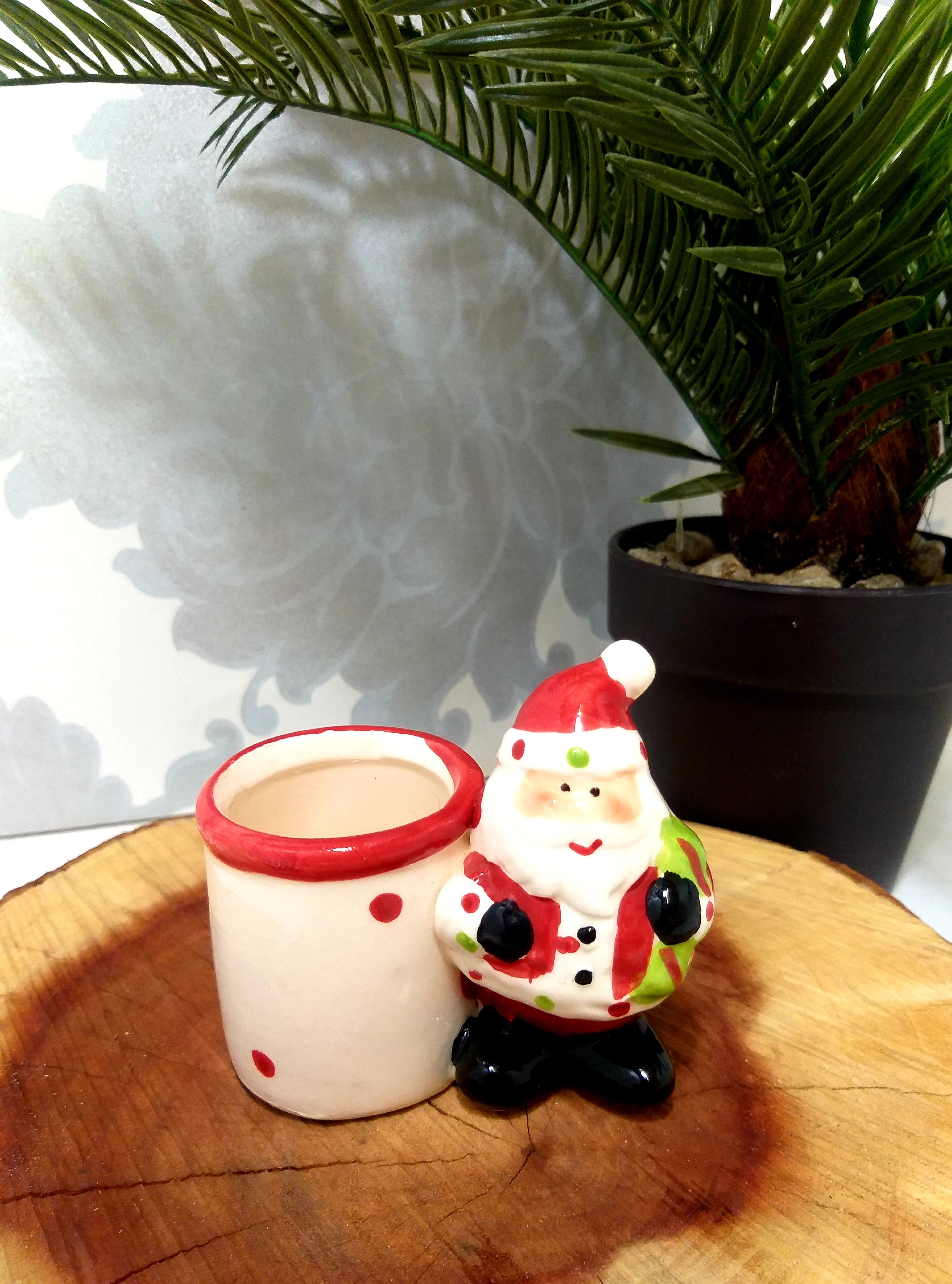 Cute Little Porcelain Santa Toothpick Holder