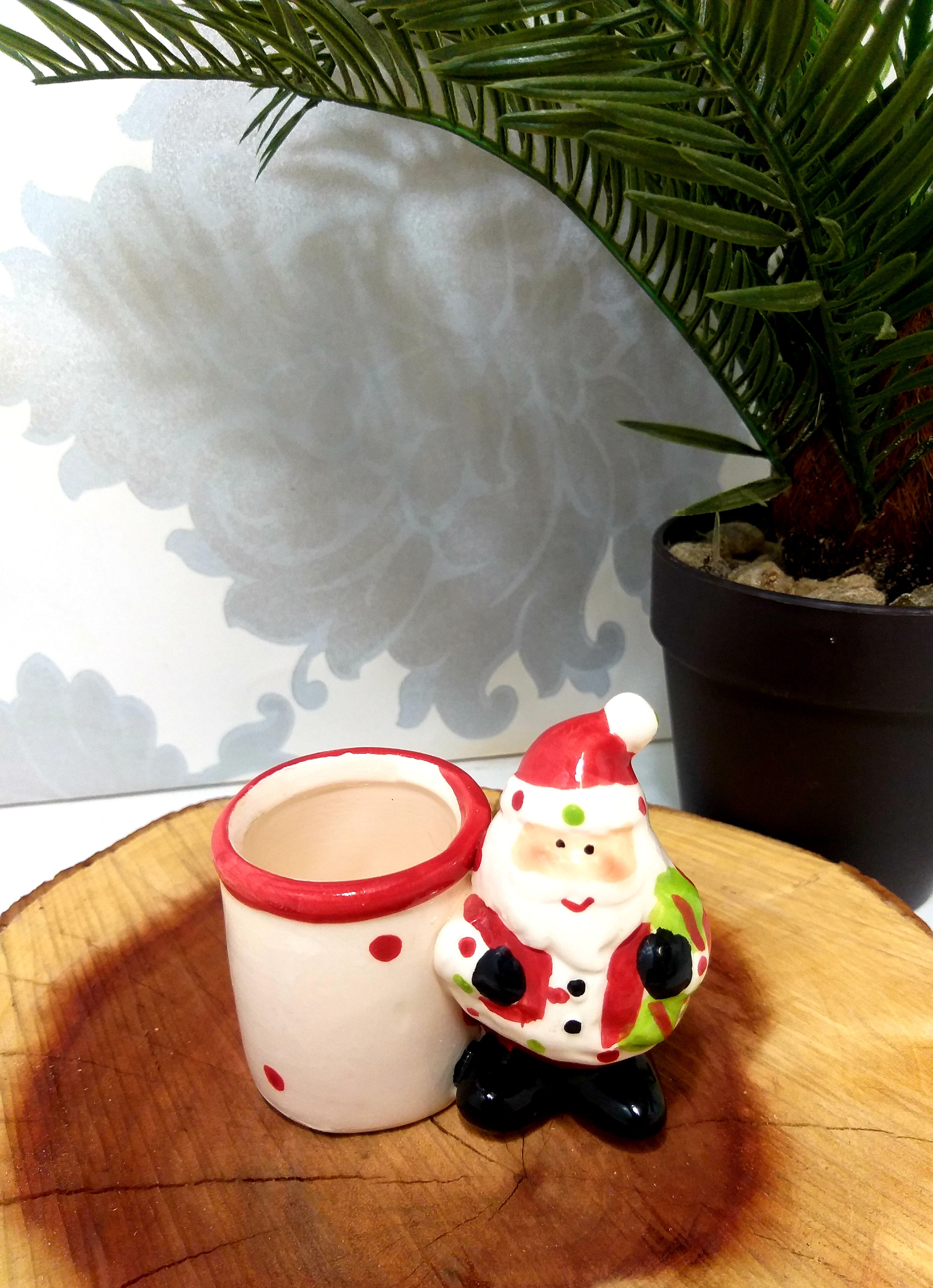Cute Little Porcelain Santa Toothpick Holder