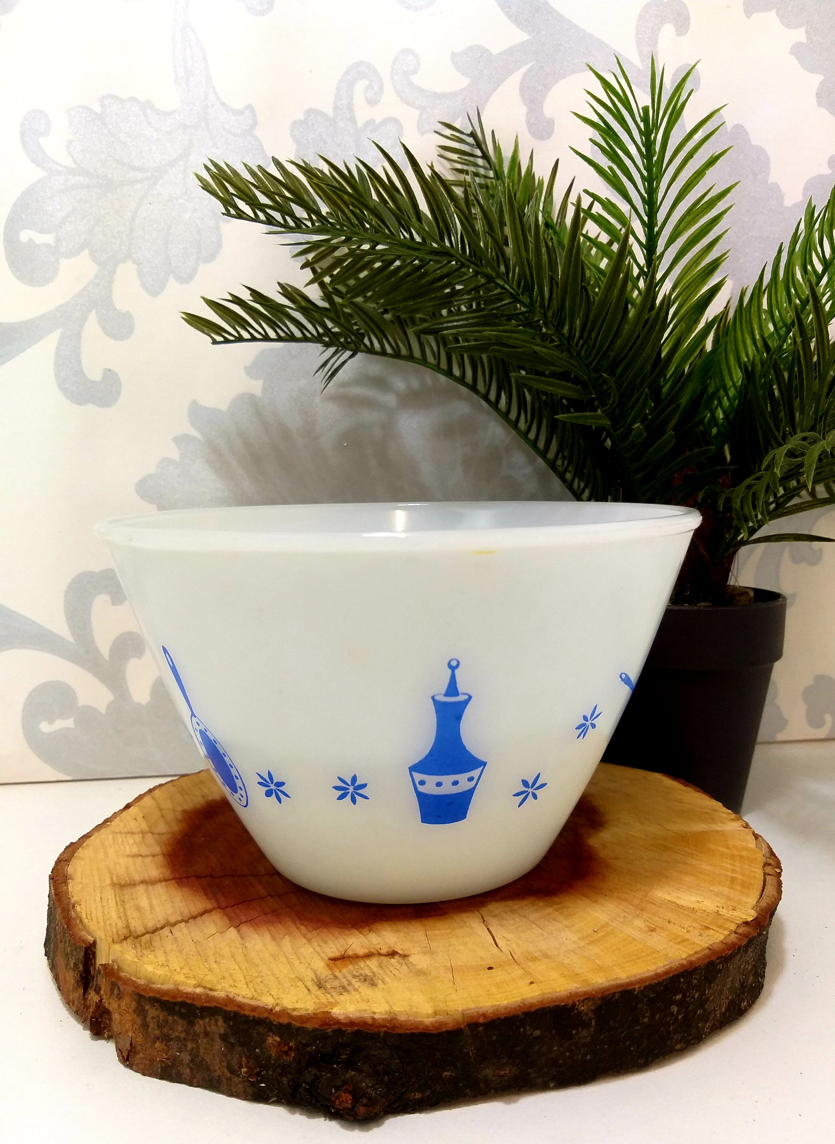 Mid-Century Milk Glass Mixing Bowl