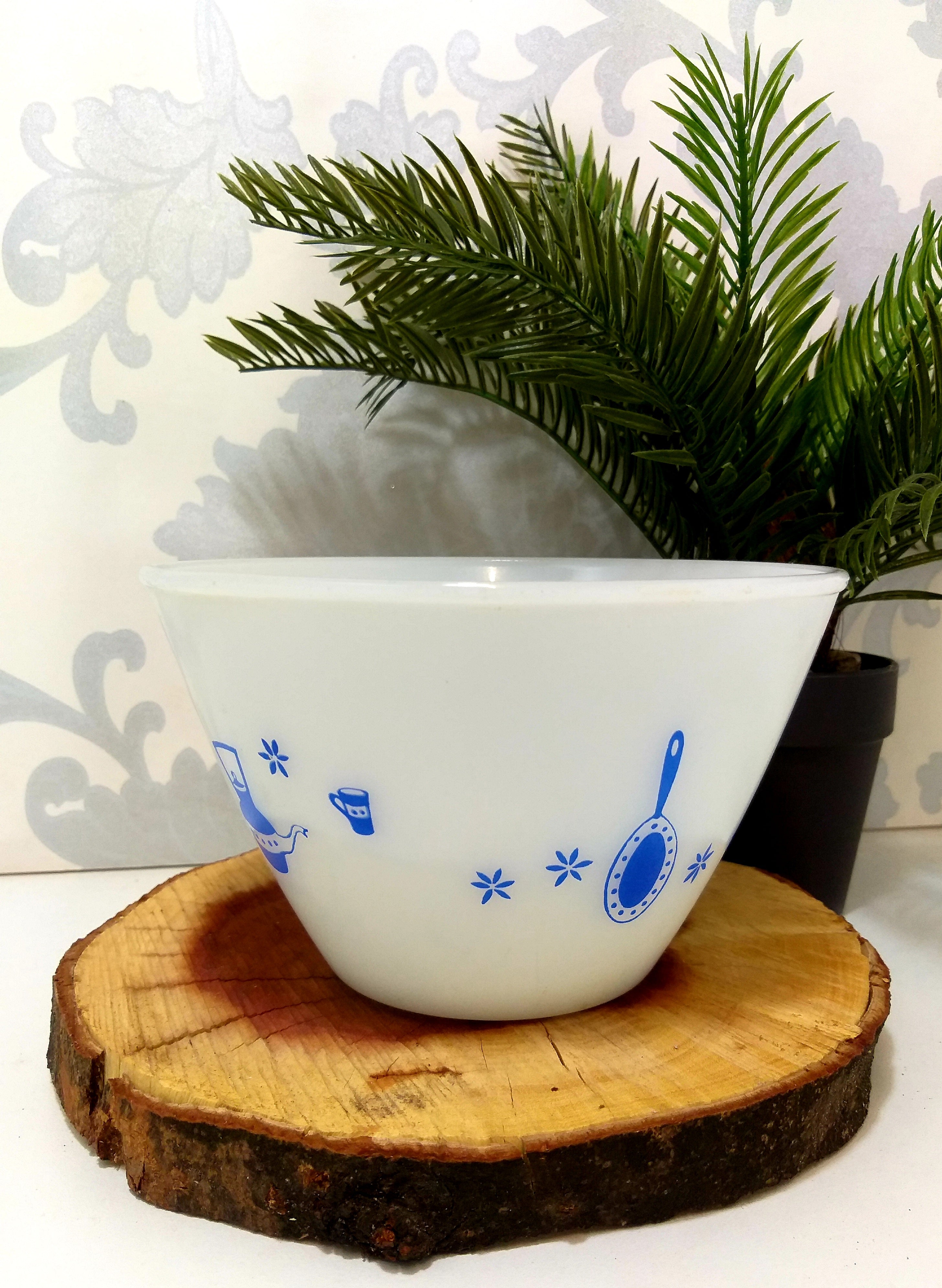 Mid-Century Milk Glass Mixing Bowl