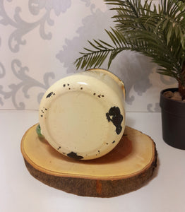 Classic Vintage Cream & Green Enamel Jug
