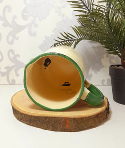 Classic Vintage Cream & Green Enamel Jug