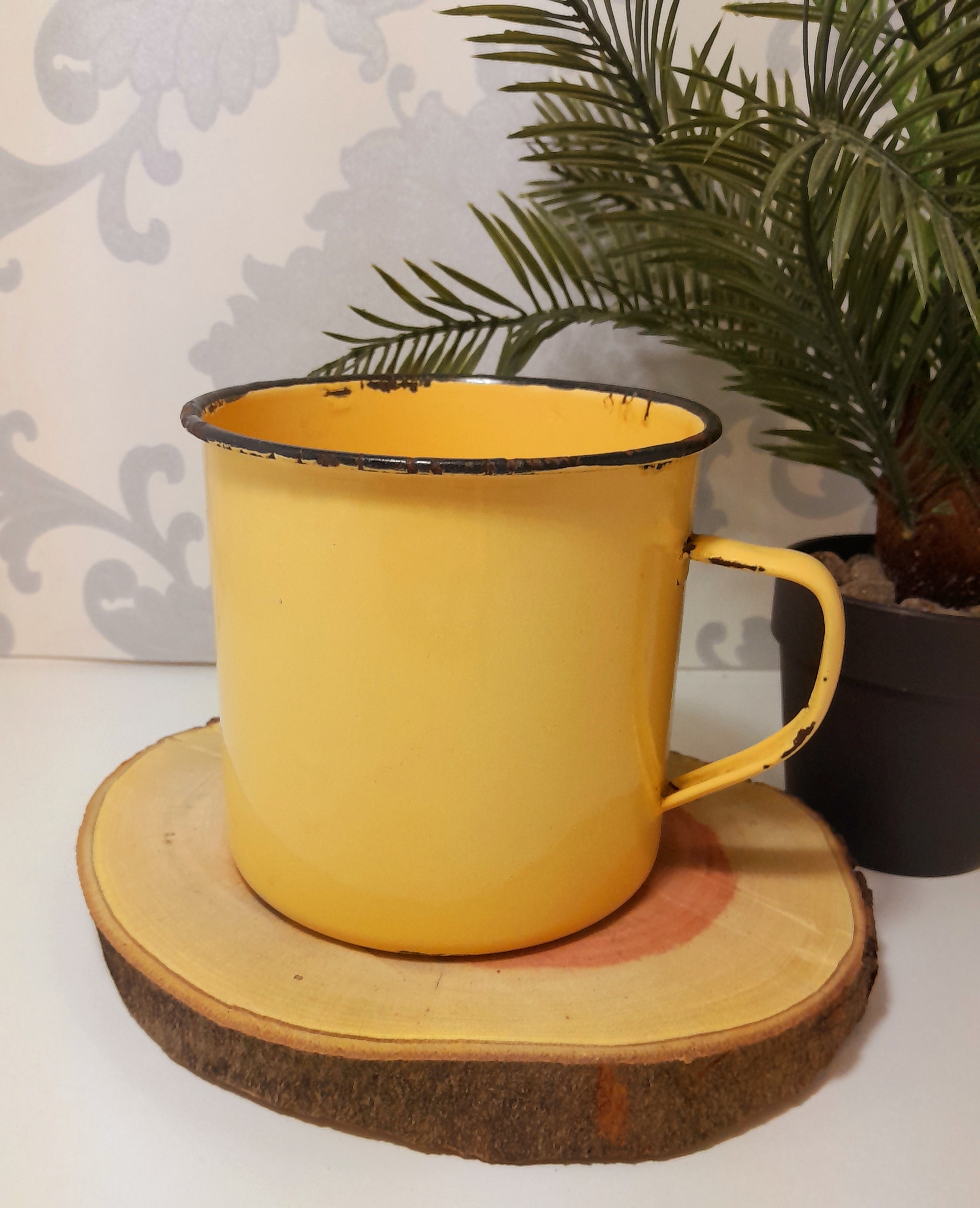 Large Vintage Enamel Mug