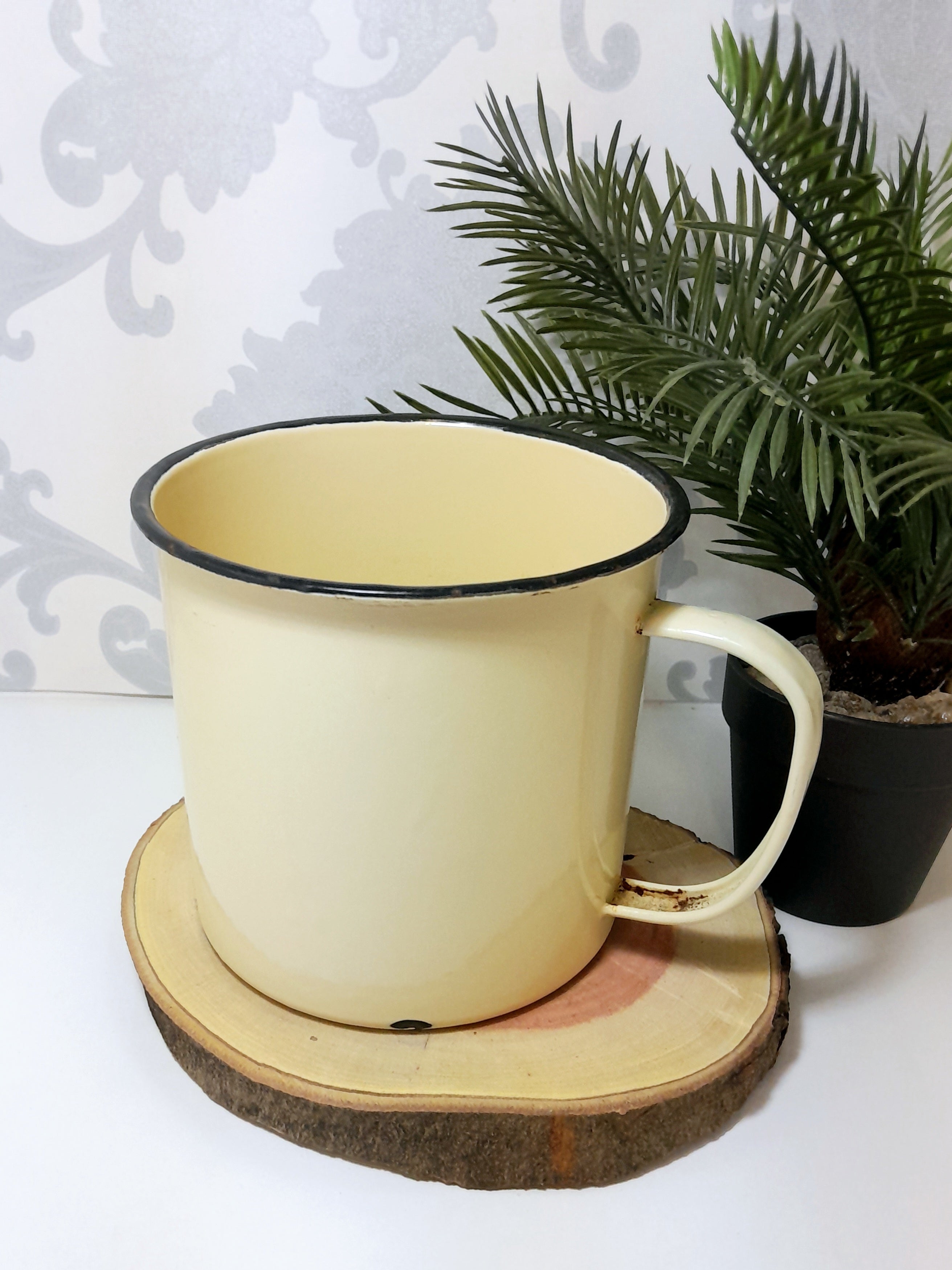 Extra Large Vintage Enamel Mug
