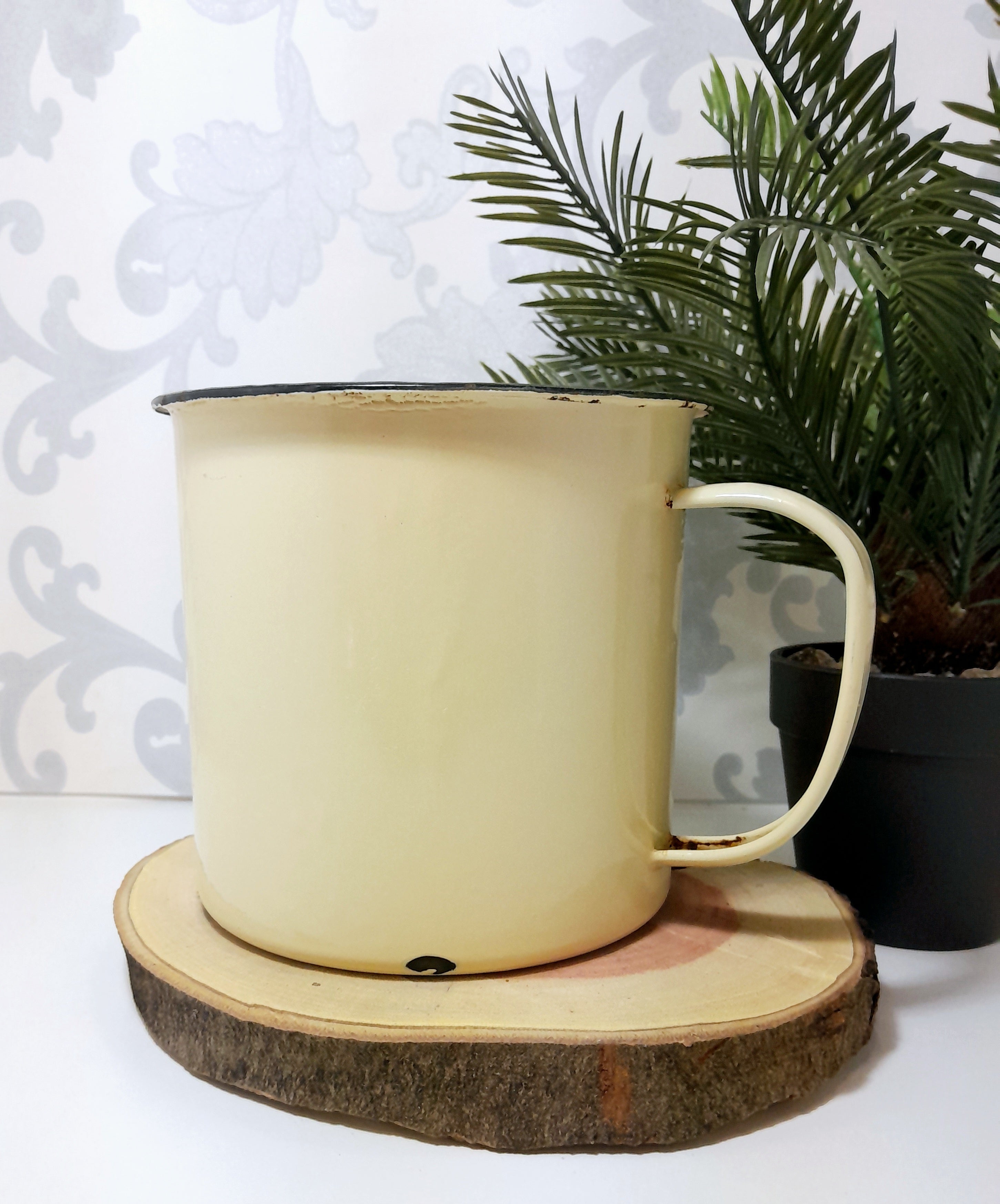 Extra Large Vintage Enamel Mug