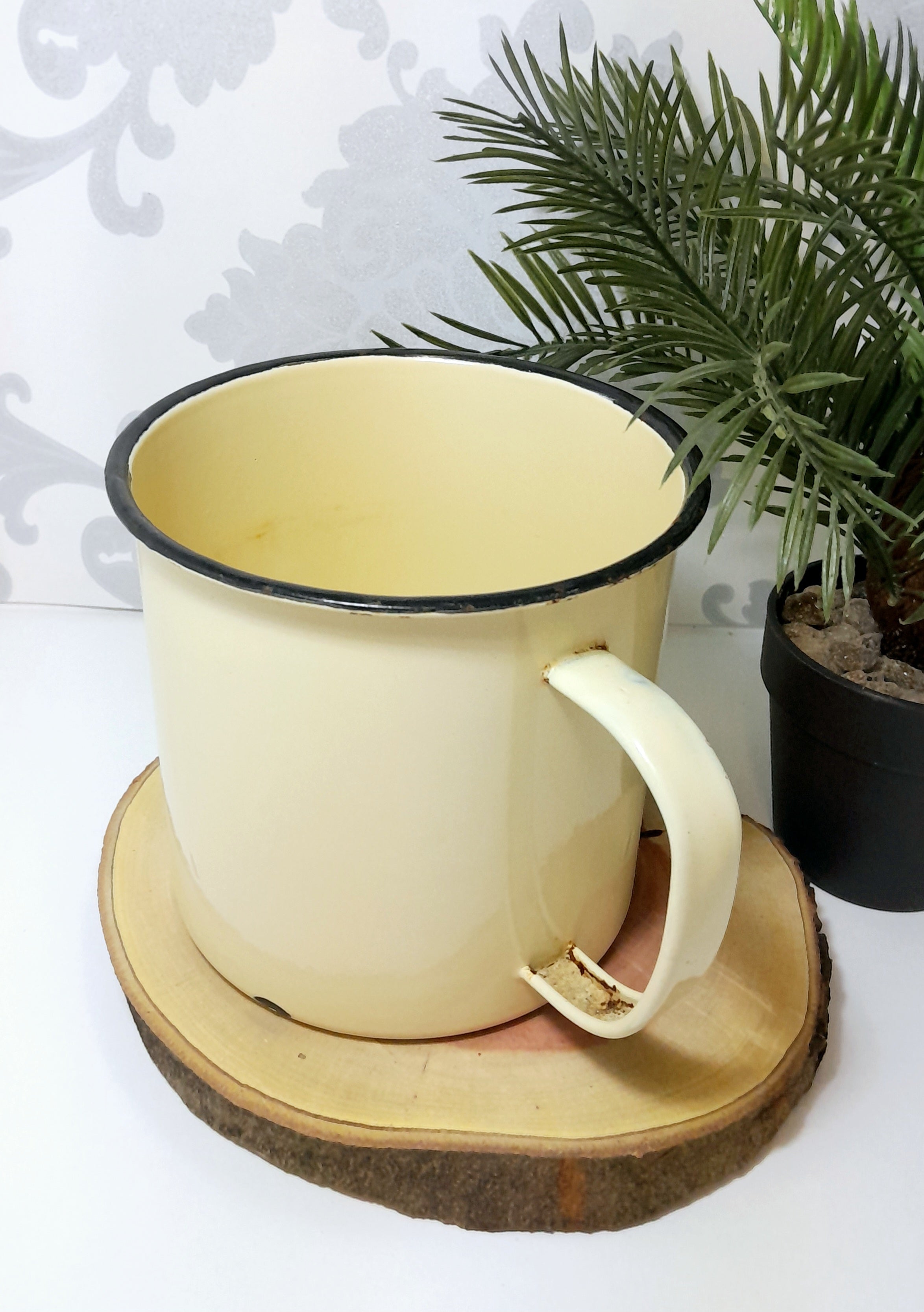 Extra Large Vintage Enamel Mug