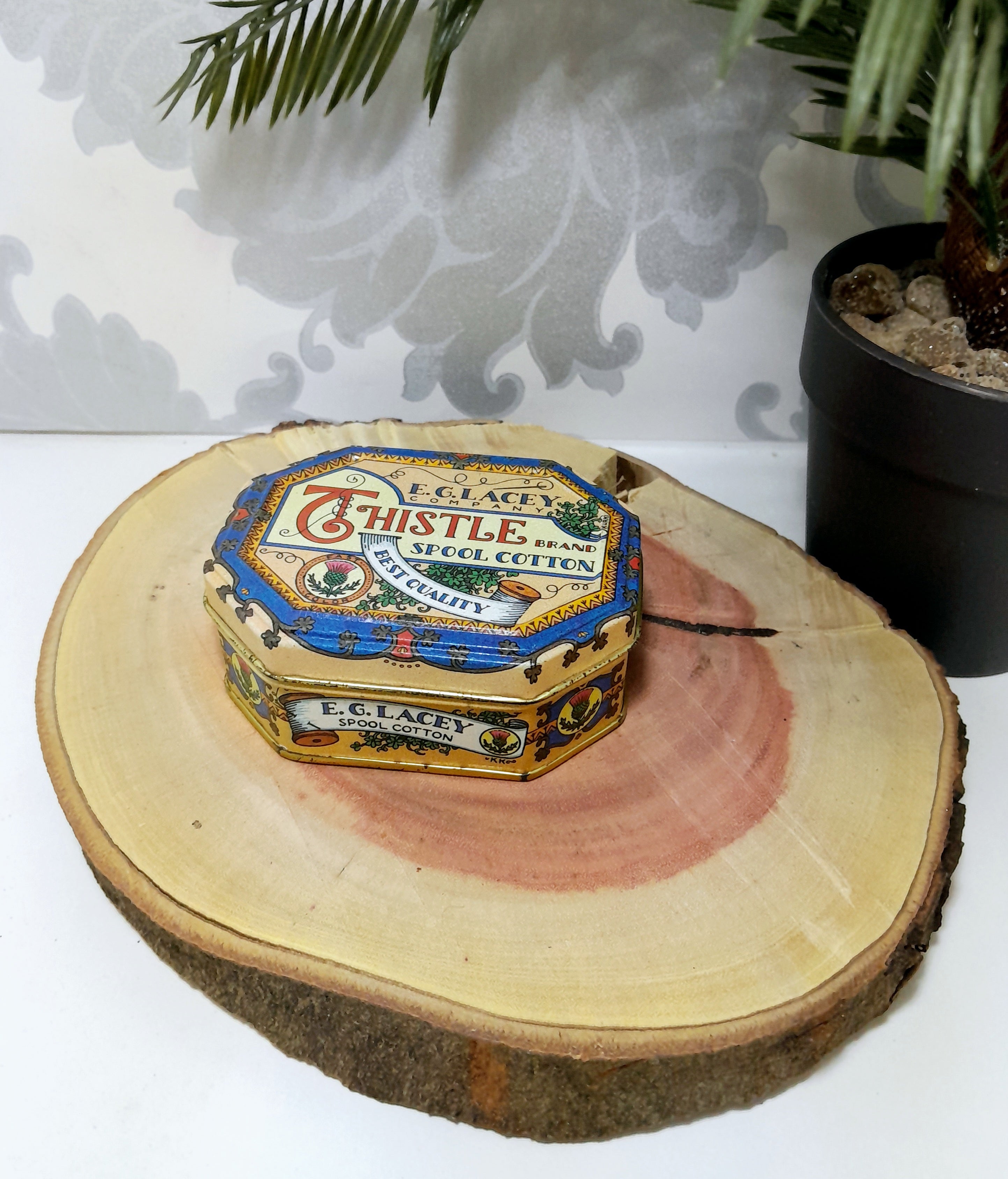 Collectable E.G. Lacey Company Dressmaker’s Tin With Some Content (Though Not Original)