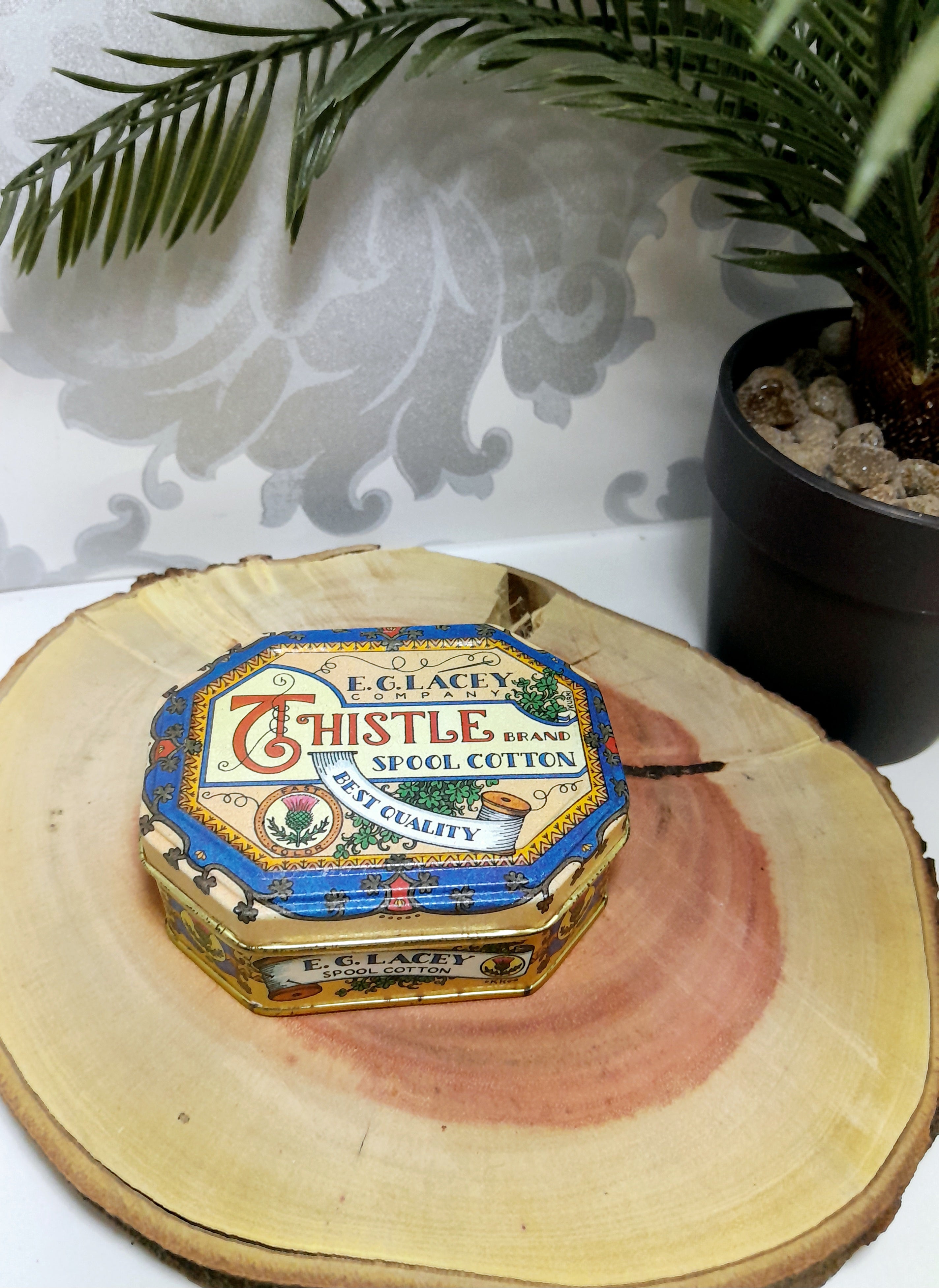 Collectable E.G. Lacey Company Dressmaker’s Tin With Some Content (Though Not Original)