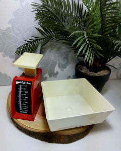 Small Red Vintage/Retro Weigh-Less Diet Scale With Removable Dish