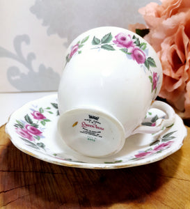 Vintage Fine Bone China Queen Anne Tea Duo – Cup & Saucer – Pattern 8343