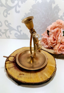 Unique Vintage Single Brass Pendulum Candle Holder