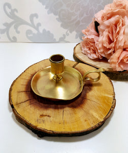 Vintage Solid Brass Single Candle Holder