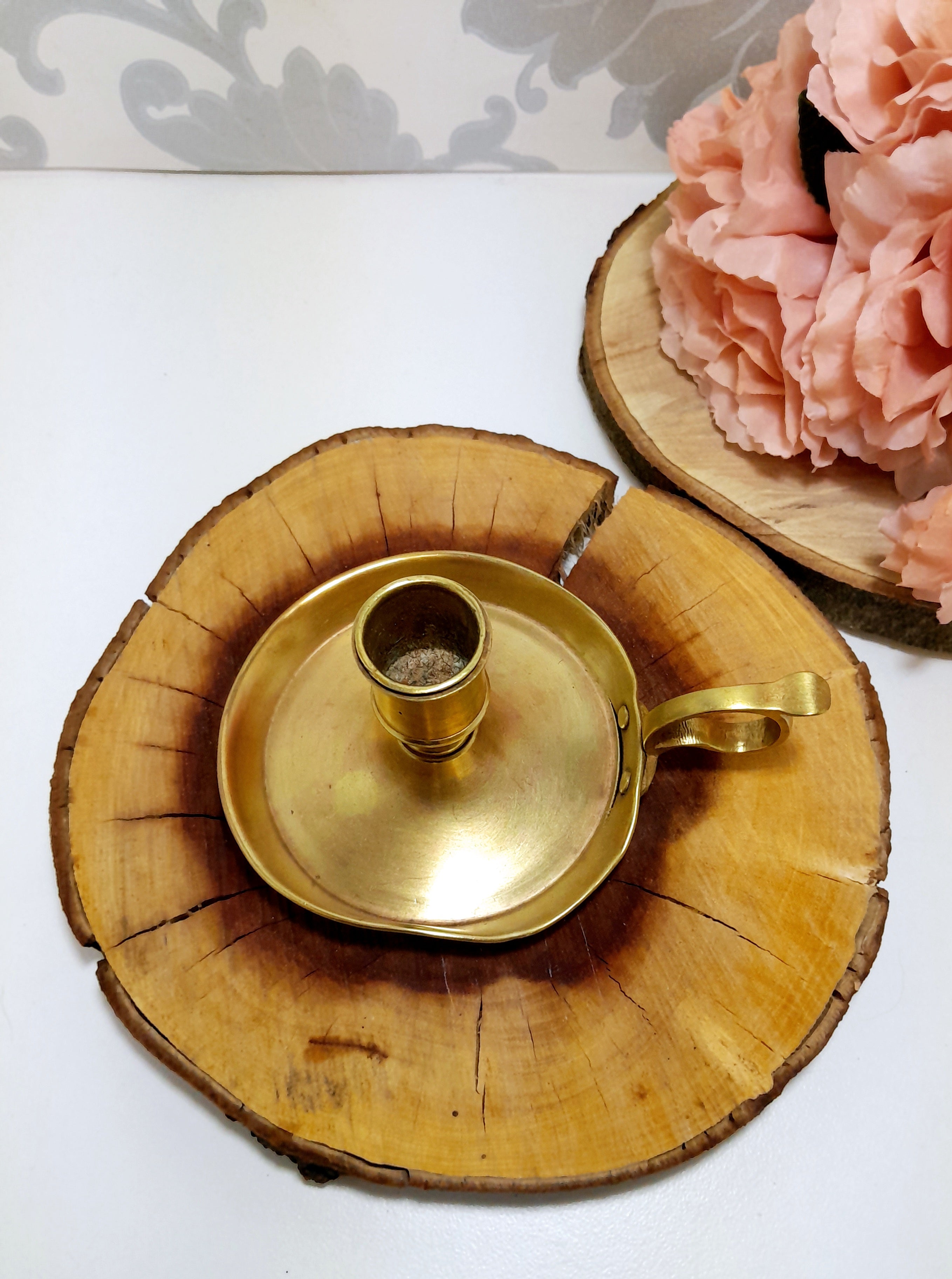 Vintage Solid Brass Single Candle Holder