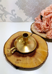 Vintage Solid Brass Single Candle Holder