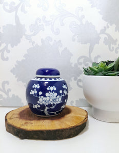 Cobalt Blue & White Cherry Blossom Ginger Jar