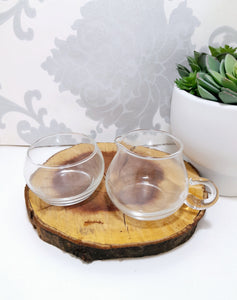 Clear Glass Milk Jug & Sugar Bowl Set