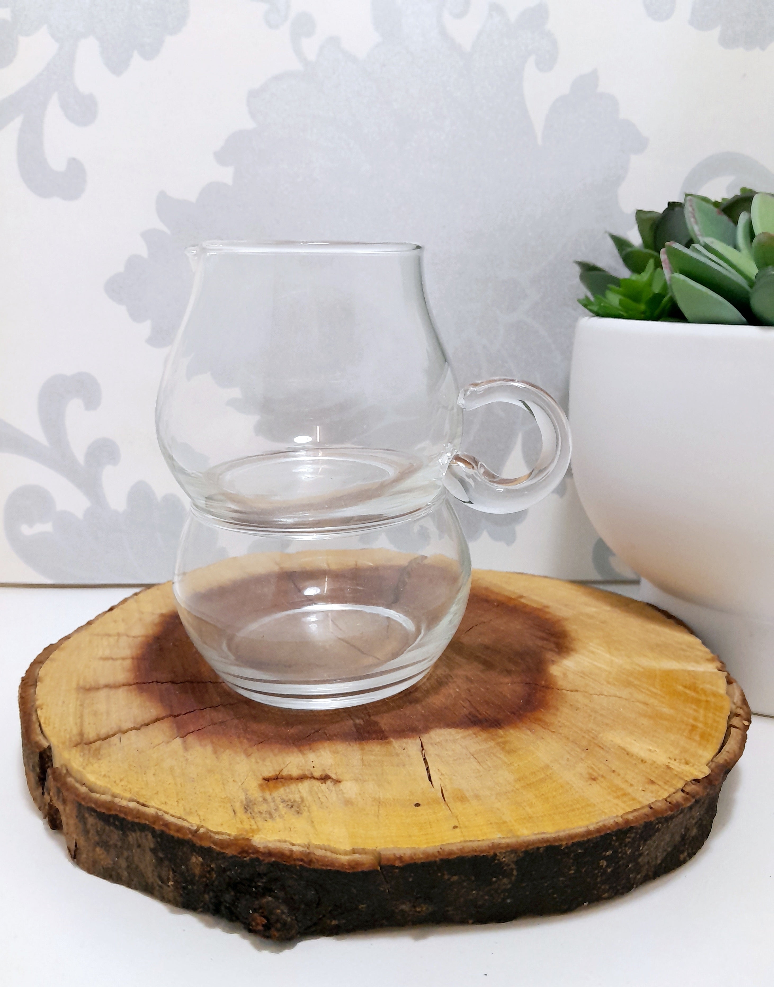 Clear Glass Milk Jug & Sugar Bowl Set