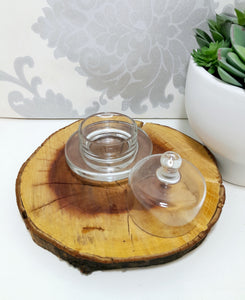 Small Clear Glass Domed Butter Dish