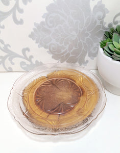 Gorgeous Salmon Pink Glass Cake/Biscuit Plate