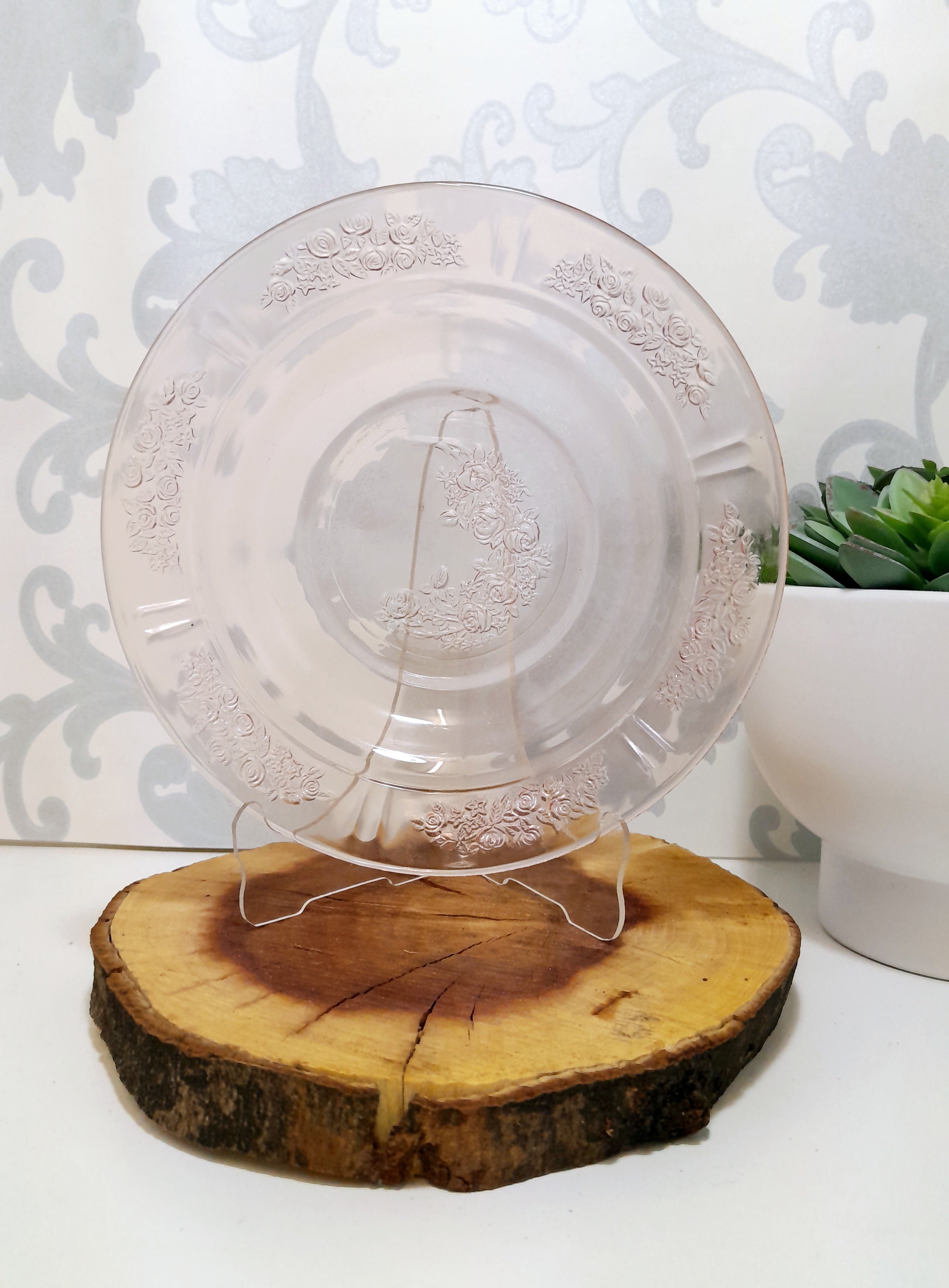 Salmon Pink Glass Bowl