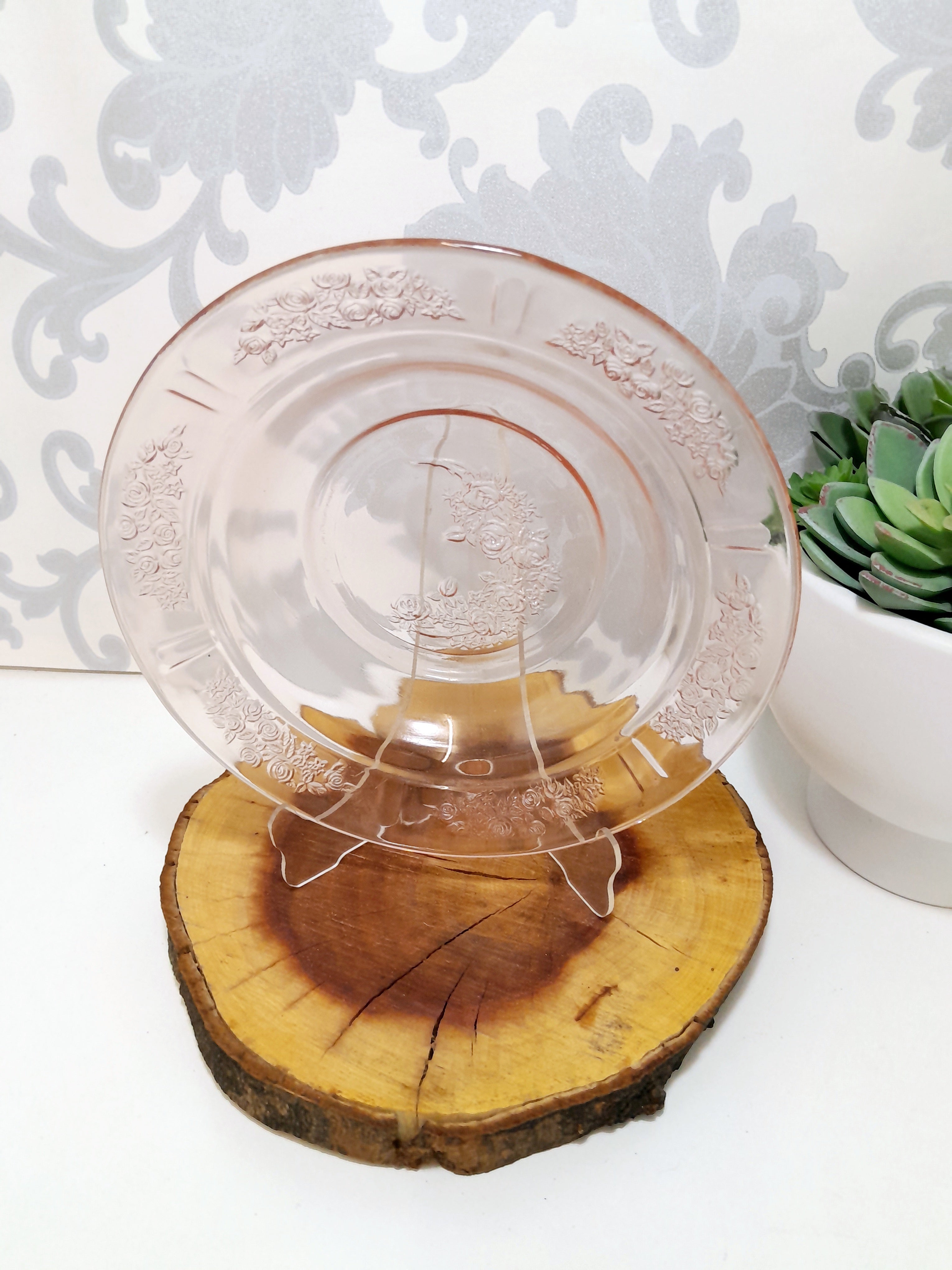 Salmon Pink Glass Bowl