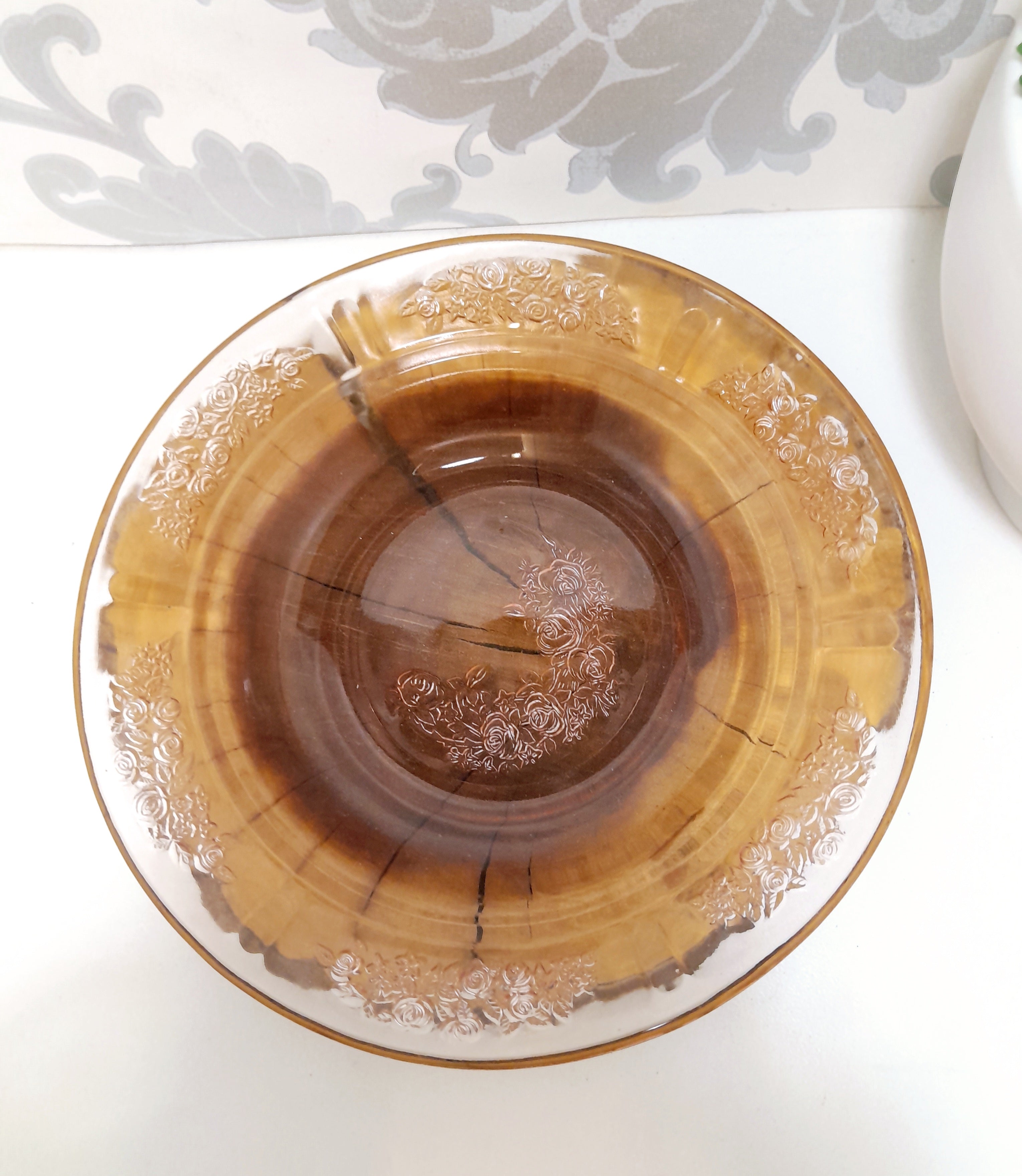 Salmon Pink Glass Bowl