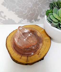 Gorgeous Salmon Pink Glass Duo – Cup & Saucer