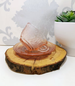 Gorgeous Salmon Pink Glass Duo – Cup & Saucer