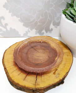 Salmon Pink Glass Saucer