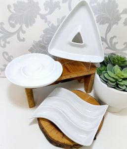 Set Of 3 Classic White Small Crudités Platters