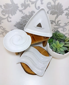 Set Of 3 Classic White Small Crudités Platters