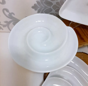 Set Of 3 Classic White Small Crudités Platters