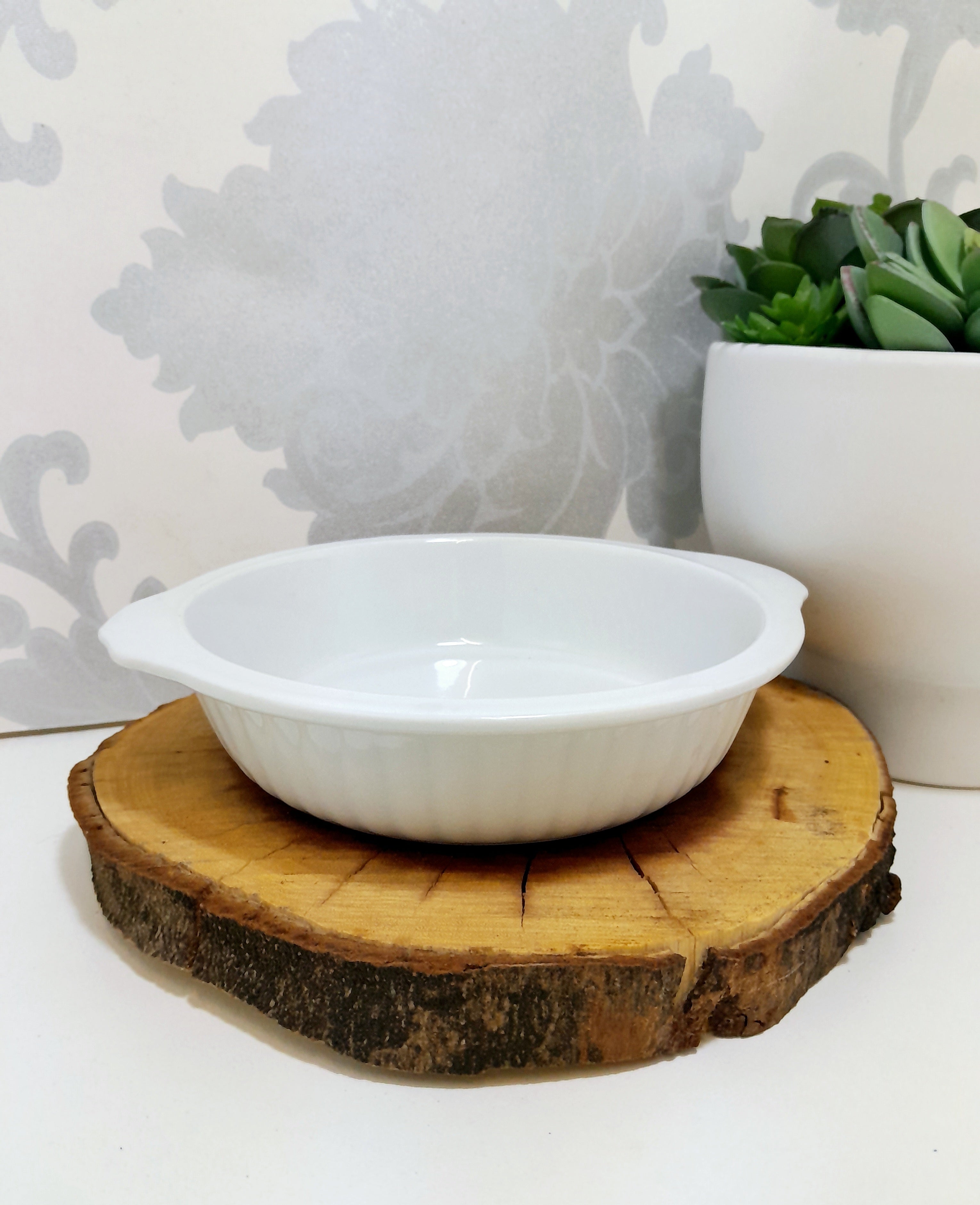 Small White Porcelain Pie Dish With Handles