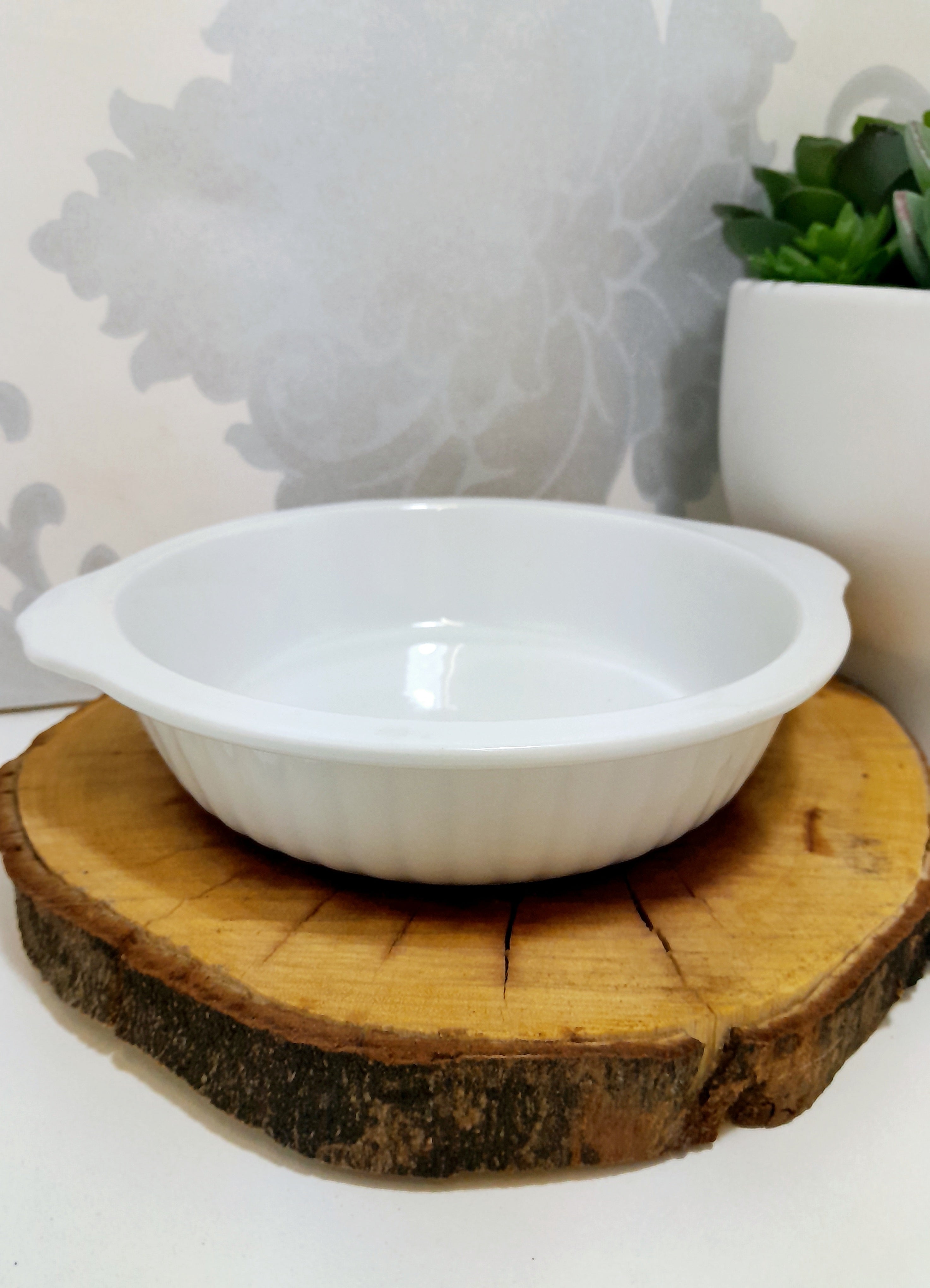 Small White Porcelain Pie Dish With Handles