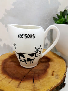 White Milk Jug With Afrikaans Print - Koeisous