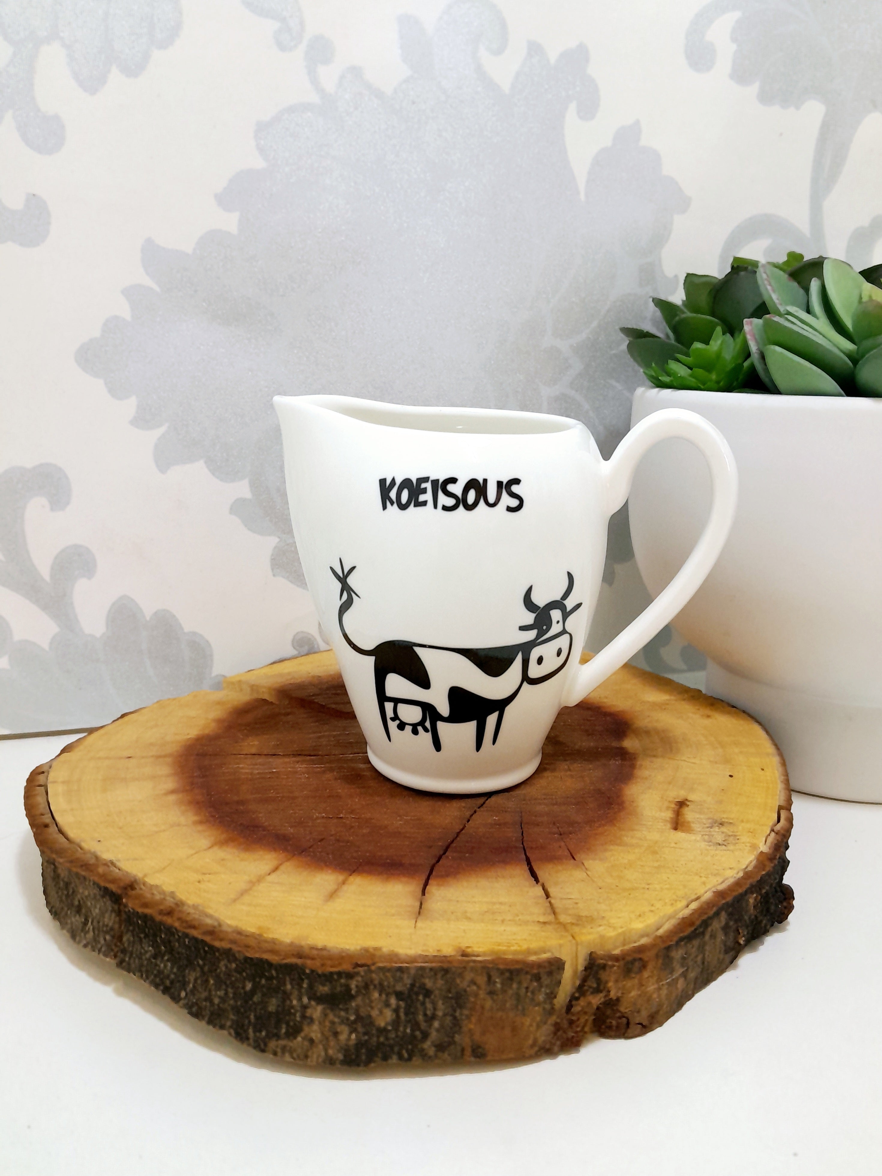 White Milk Jug With Afrikaans Print - Koeisous