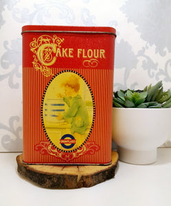 Beautiful & Collectable Vintage Snowflake Cake Flour Tin