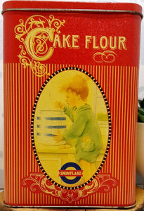 Beautiful & Collectable Vintage Snowflake Cake Flour Tin