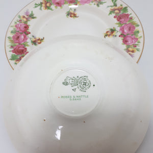 1936 Royal Doulton Rose & Wattle Tea Trio