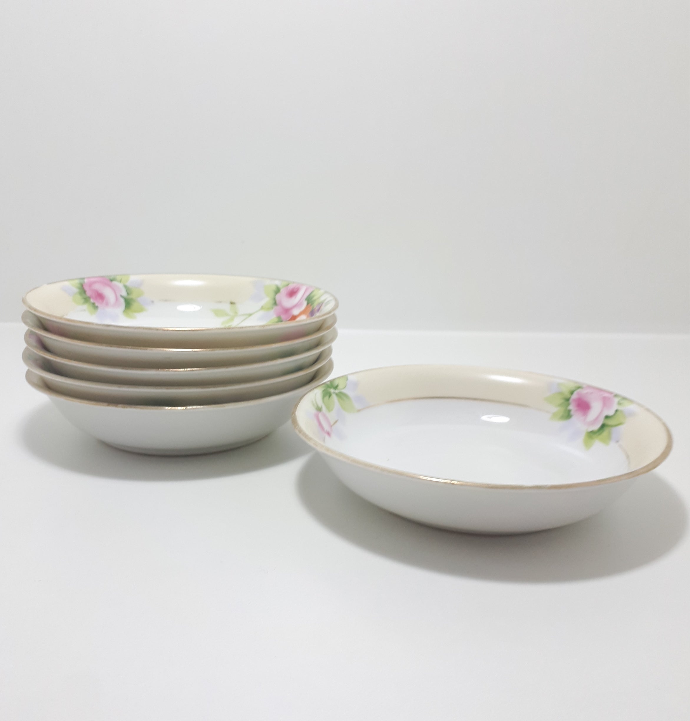 Rare Antique Set of 6 Noritake Dessert Bowls