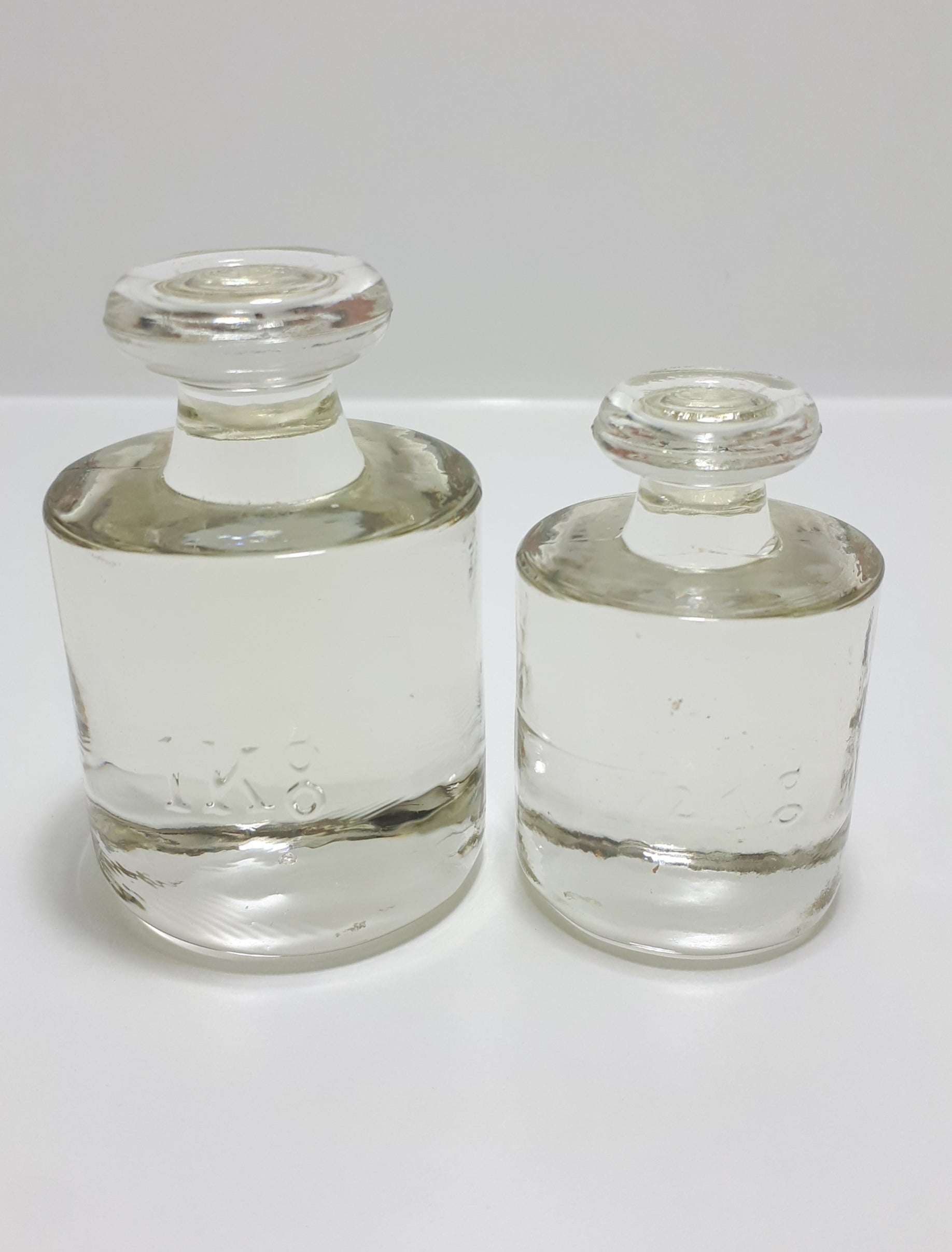 Vintage Set Of Two Graduating Glass Paperweights (Scale Design)
