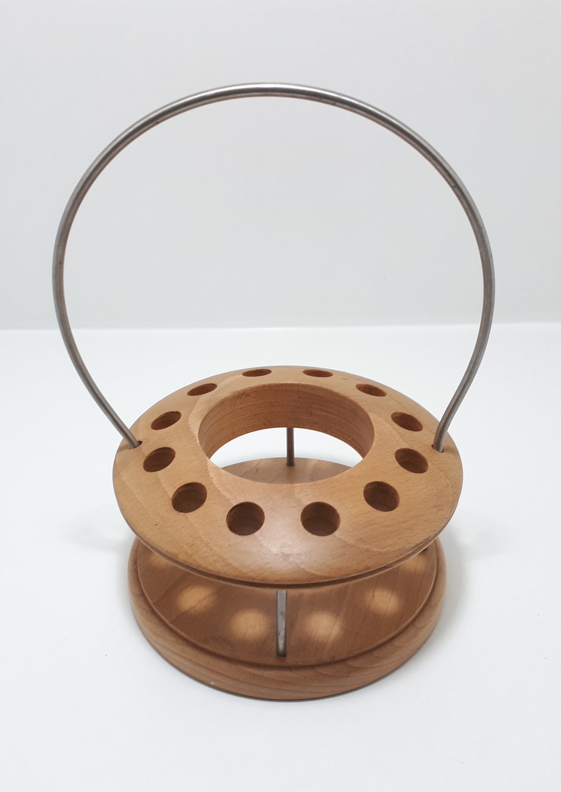 Vintage Wood & Metal Pipe Stand With Multi Purpose Use