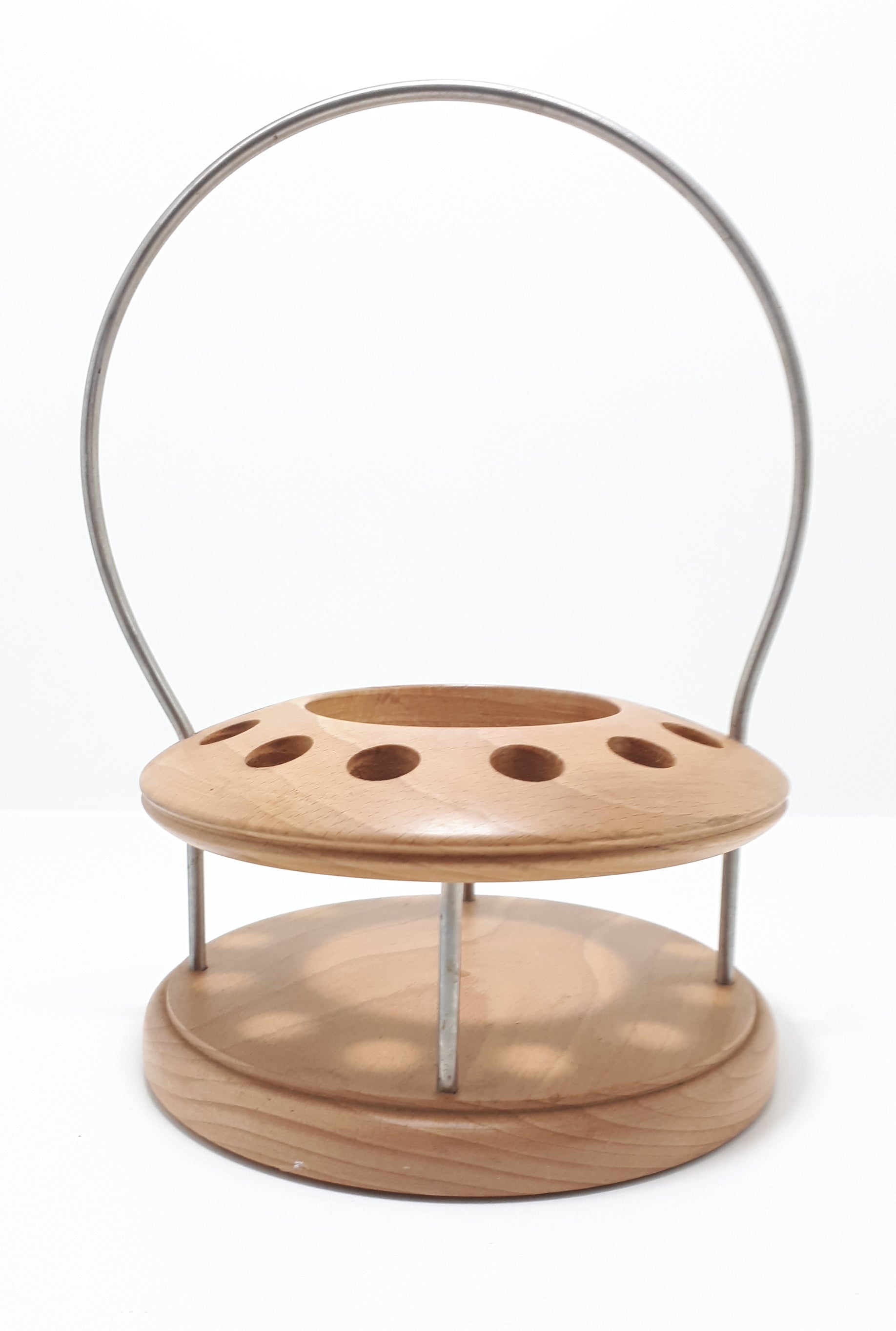 Vintage Wood & Metal Pipe Stand With Multi Purpose Use