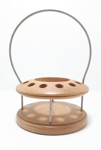 Vintage Wood & Metal Pipe Stand With Multi Purpose Use