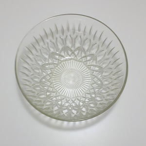 Vintage Pressed Glass Salad Bowl With Tulip-Style Pattern
